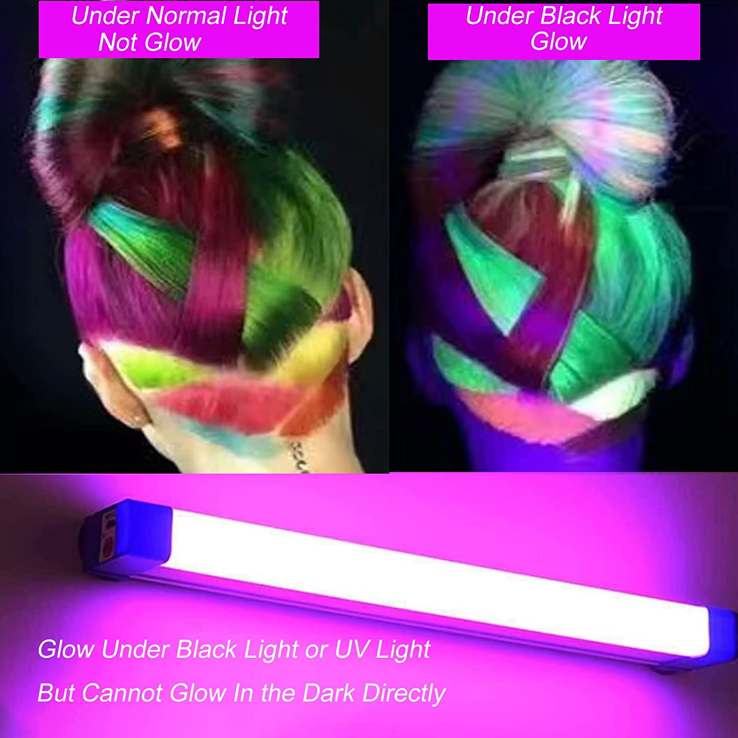 Hair Chalk Comb Glow in The Black Light for Girls Kids, Temporary Hair  Chalk Washable Hair Color Dye for Children's Day Birthday Halloween  Christmas